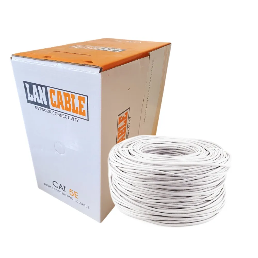 Cat5e Cable 1000ft White Solid Copper 24AWG UTP Cat5 Bulk Network Wire Unshielded (UTP) White