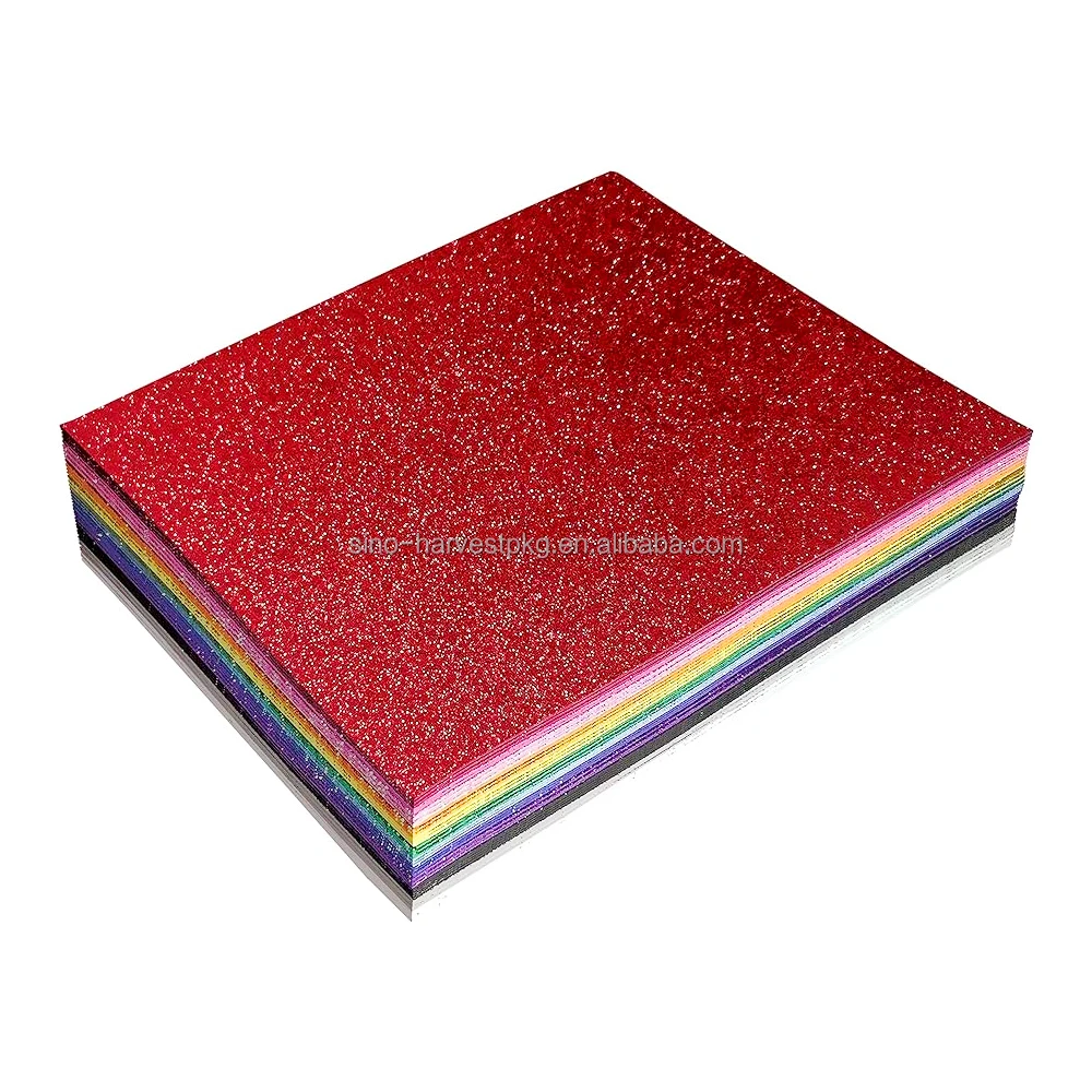 Wholesale High Quality  Self Adhesive 1mm  2mm  Glitter Eva Foam Sheet Kids Diy Handcraft  Foam Paper