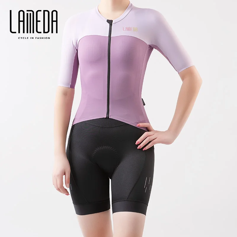 LAMEDA Eco-friendly Environmental Fabric New Design Quick Dry Custom Short Sleeve Women Cycling Jersey