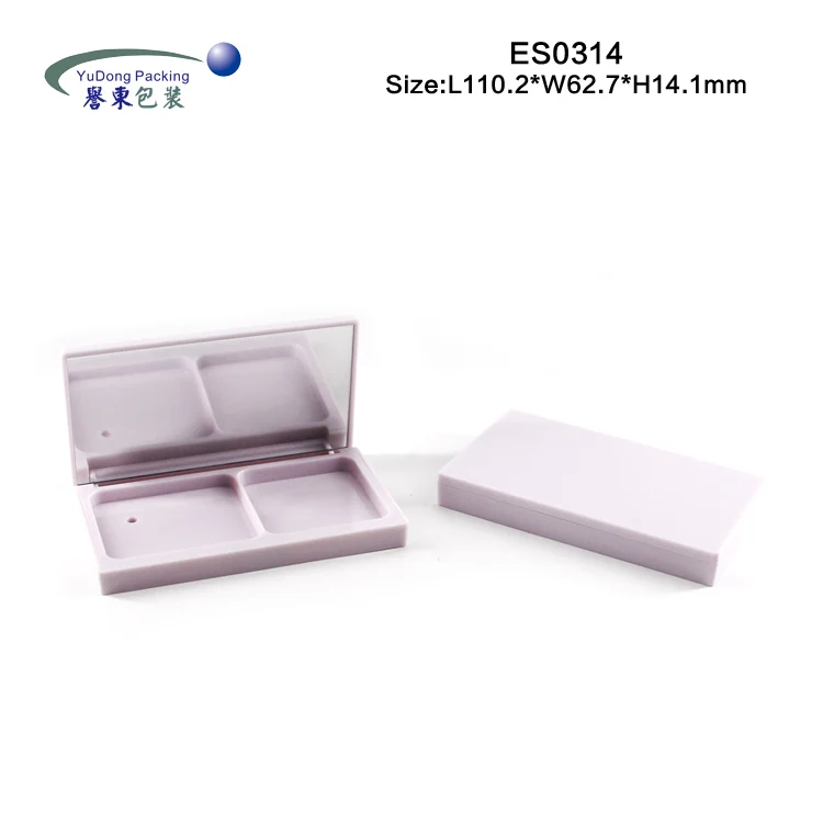 Unique brand decorated mirror 2 pans pink makeup powder case empty blush powder compact