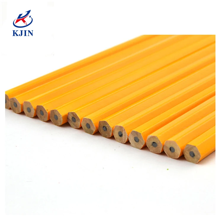 High quality poplar wood standard graphite hb pencil wooden yellow pencil with eraser number 2 mongol pencils