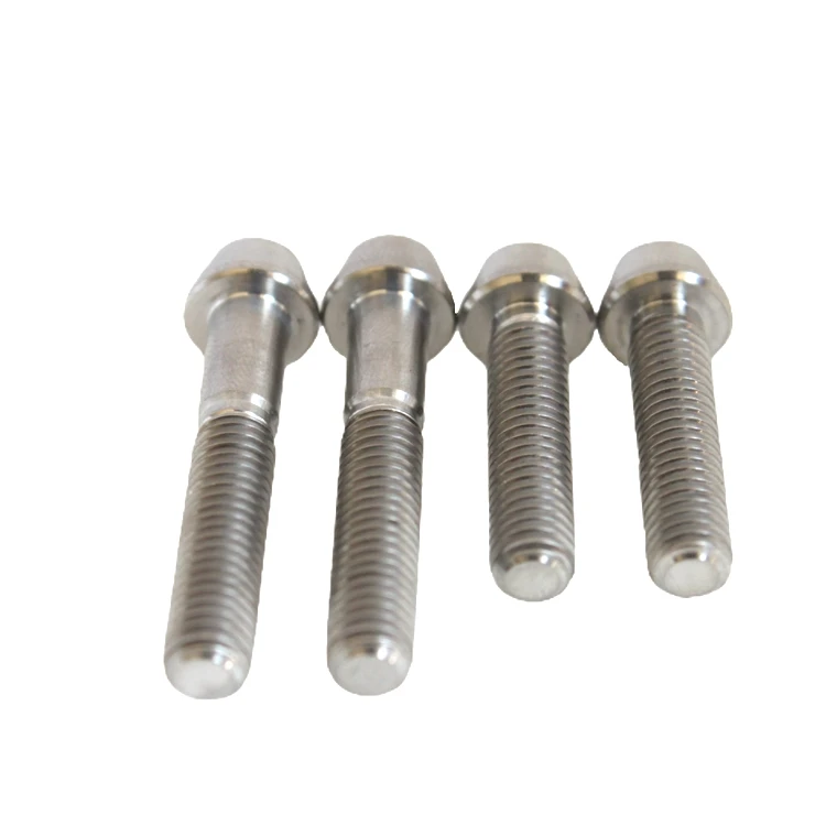 China supplier DIN912 tapered  M6x35 hex socket tapered head cap Gr5 Tc4 Ti-6al-4v titanium fastener bolt screw for bicycle