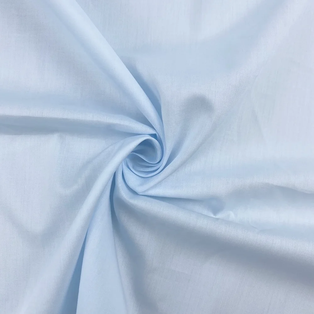 Woven 70gsm dress material blue lightweight breathable dyed poplin organic 55% tencel 45% cotton fabric