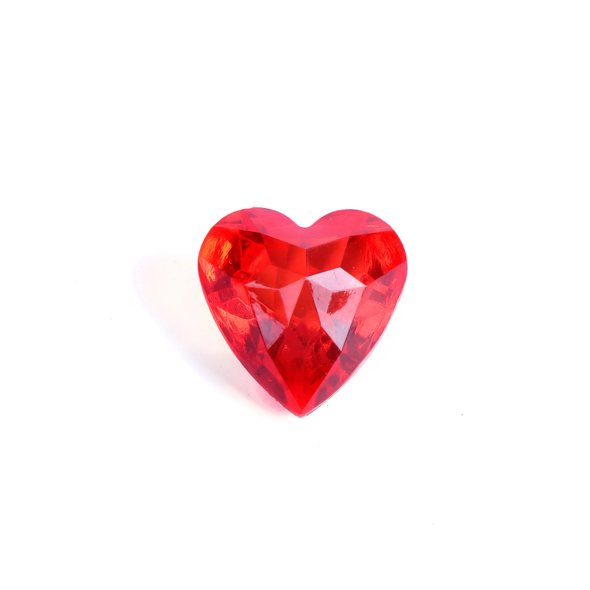 Wholesale 40MM Heart Shape Glass Beads Octagonal Acrylic Plastic Lucite Beads Crystal Beads for Jewelry Making