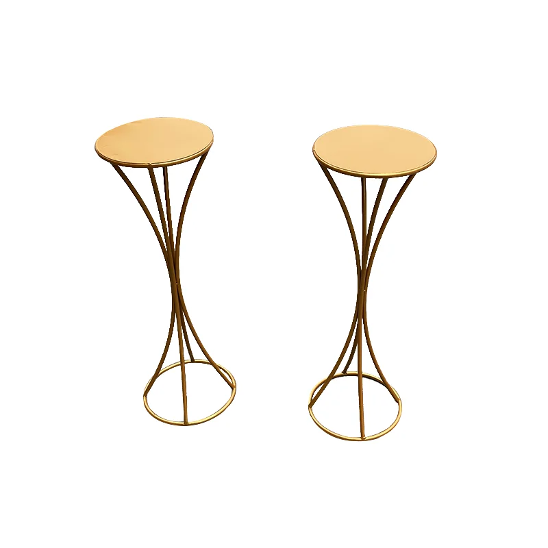 Plating X funnel shape iron metal wholesale flower stand wedding centerpiece for event walkway table decoration