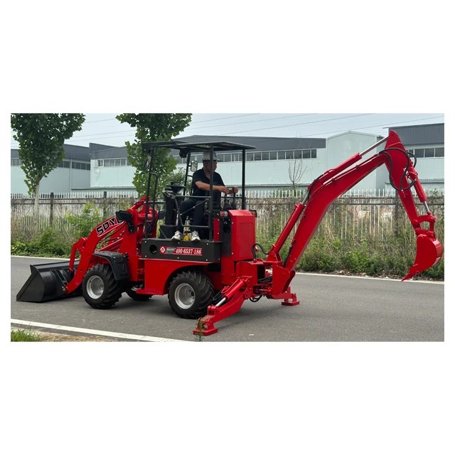 Original SKT06-10 Rated Loading Capacity 0.8Ton Two-end Busy Loader/Wheeled Multi-functional Shovel Excavator/Backhoe Loader