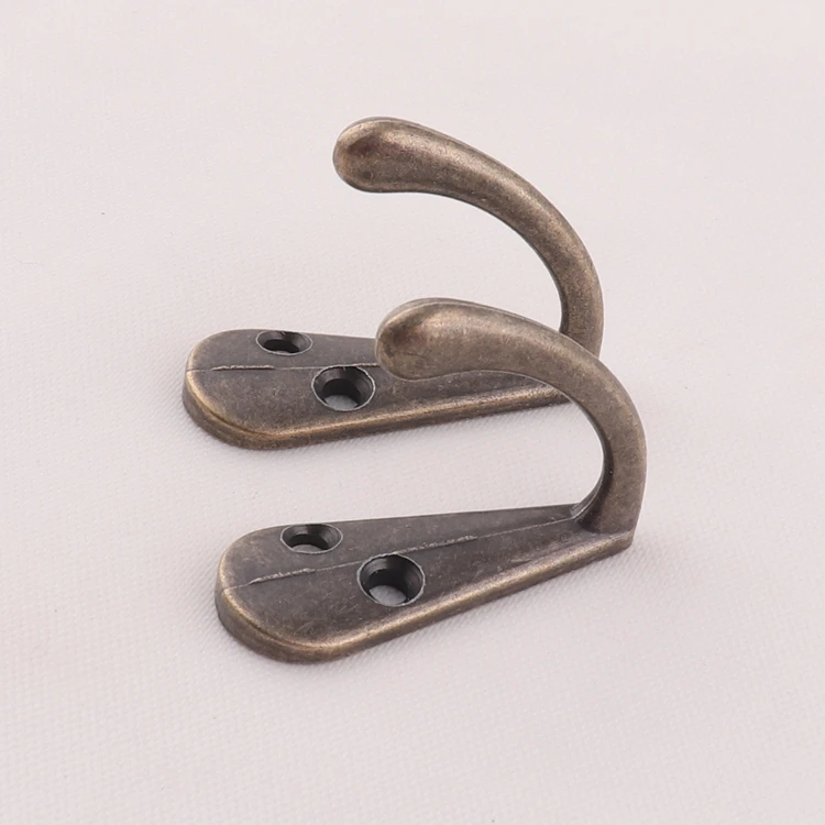 factory supply retro cheap metal antique brass wall mounted coat hanger hook
