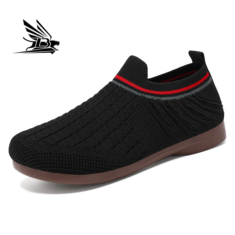 TPR sole jacquard breathable upper womens Ladies slip on breathable summer walking shoes loafers