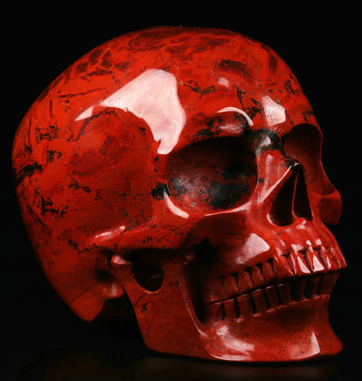 Mr.skull wholesale Cantaloupe size red jasper Skulls Crystal Healing stones Crystal Crafts Holiday gift Human skulls statue