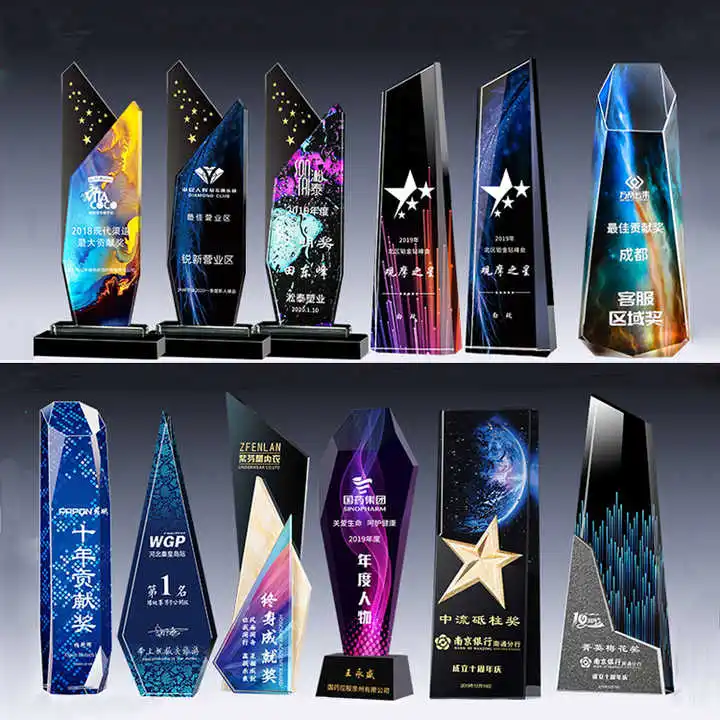 UV Printing Customized Champion Award Crystal Award Trophy