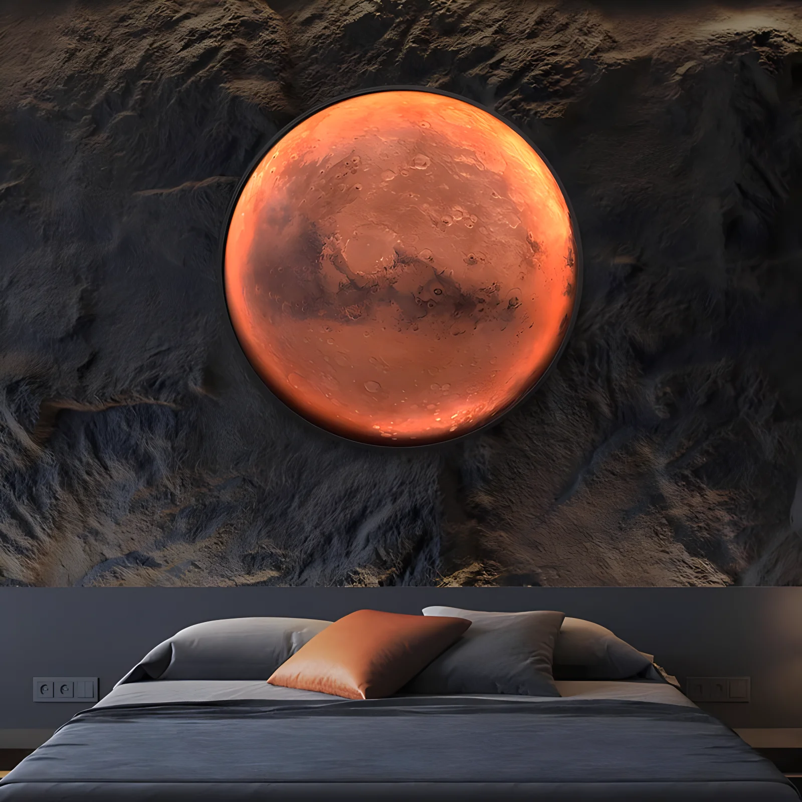 Black and White Picture Star Moon Earth Nordic Home Decor Wall Art Prints Posters round canvas frame diamond moon painting