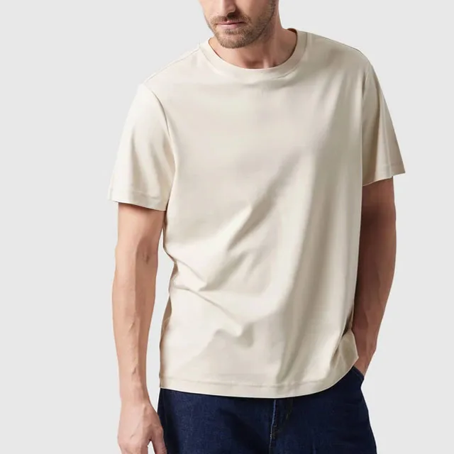 White Basic Crewneck Short Sleeve Cotton Polyester Water Repellent Tops T Shirts Tee for Men Women