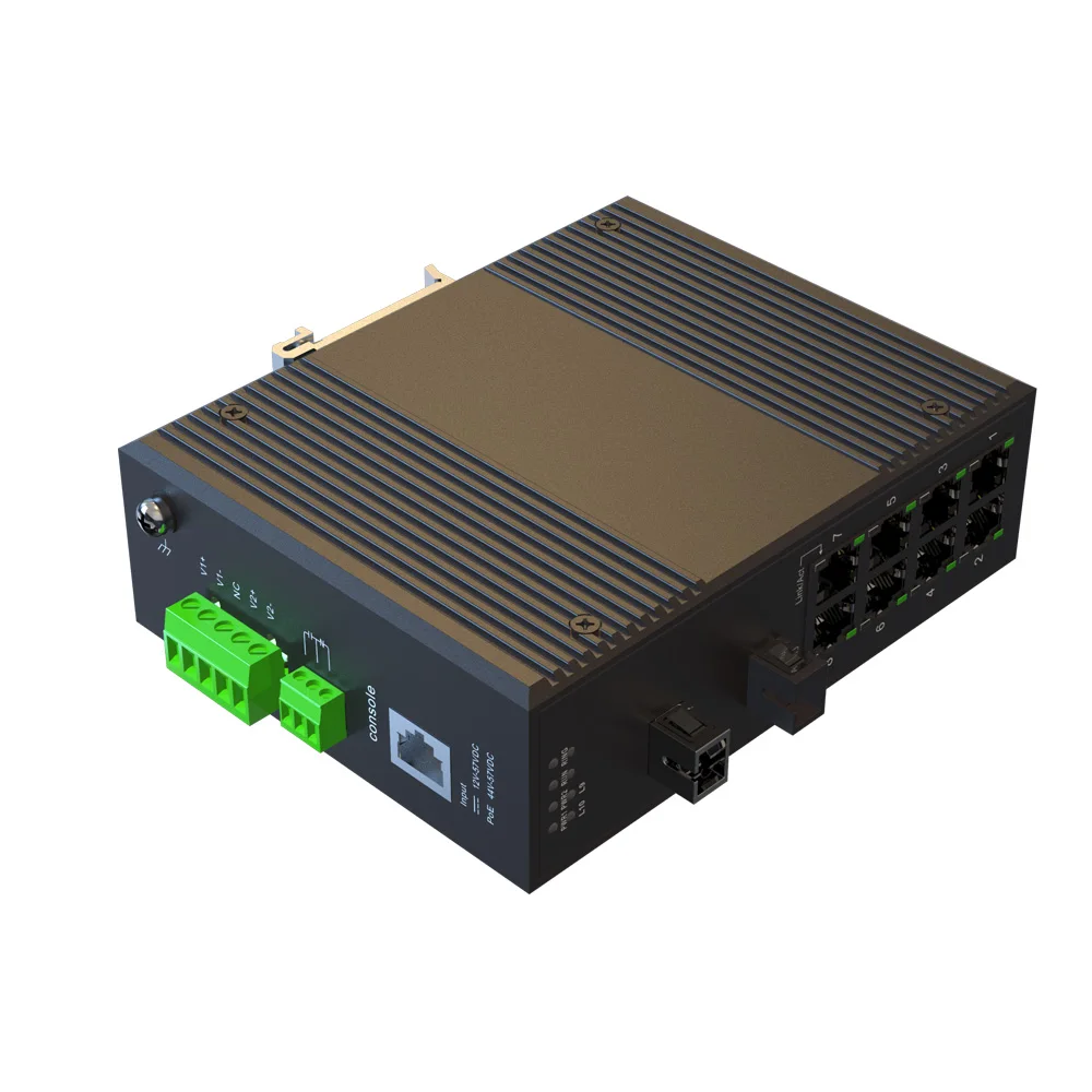 90W 8 Ports POE RJ45 2 Ports 1*9 1000M Bypass Protection 10 Port  POE Managed Industrial Ethernet Switches
