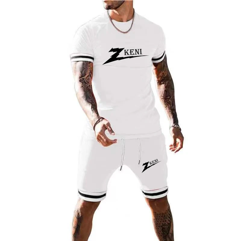  2021 plain color wholesale T-shirt shorts suit men new arrivals tracksuit short