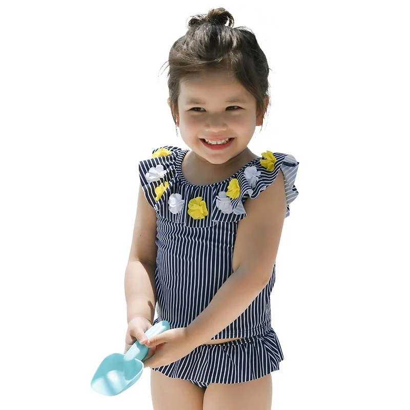 
Julysand lovely girls beachwear cute 3D floret two-piece swimsuit baby girl bikini 