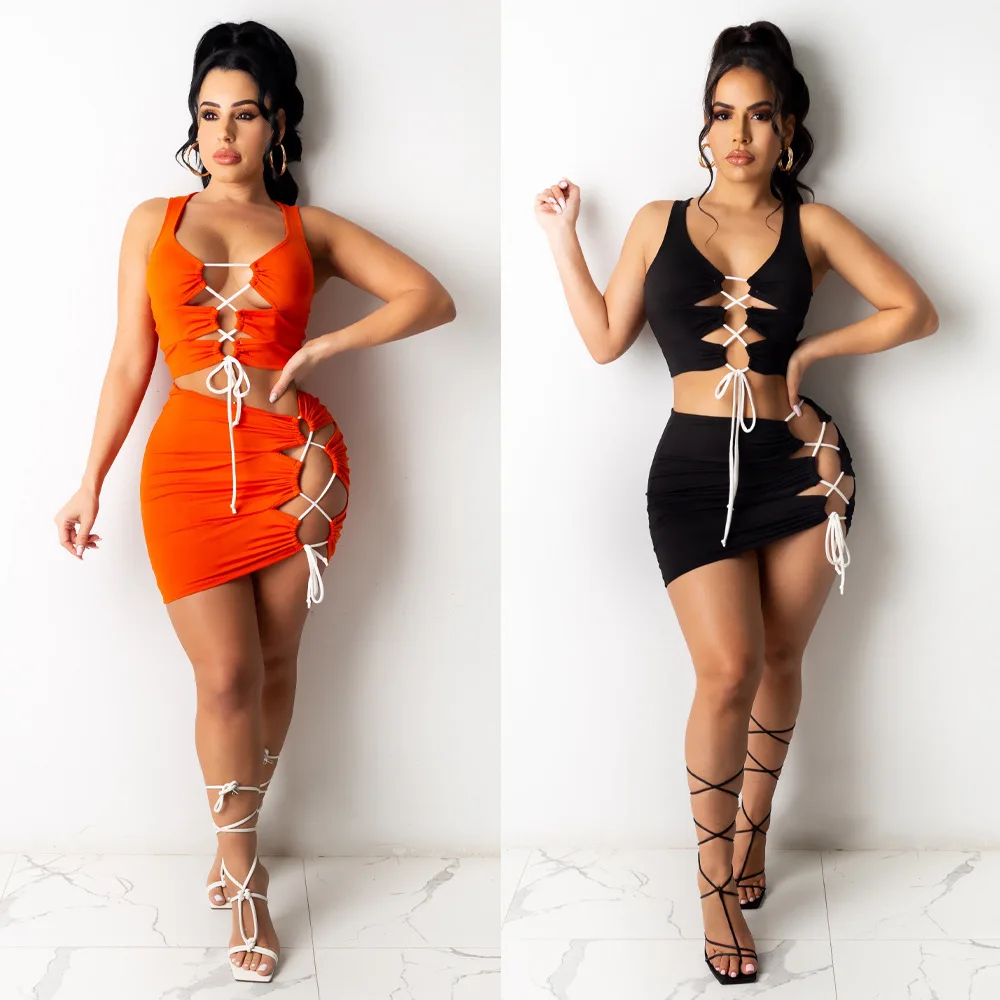 
welkin 2021 orange black solid color casual sexy bodycon party mini dress for women 