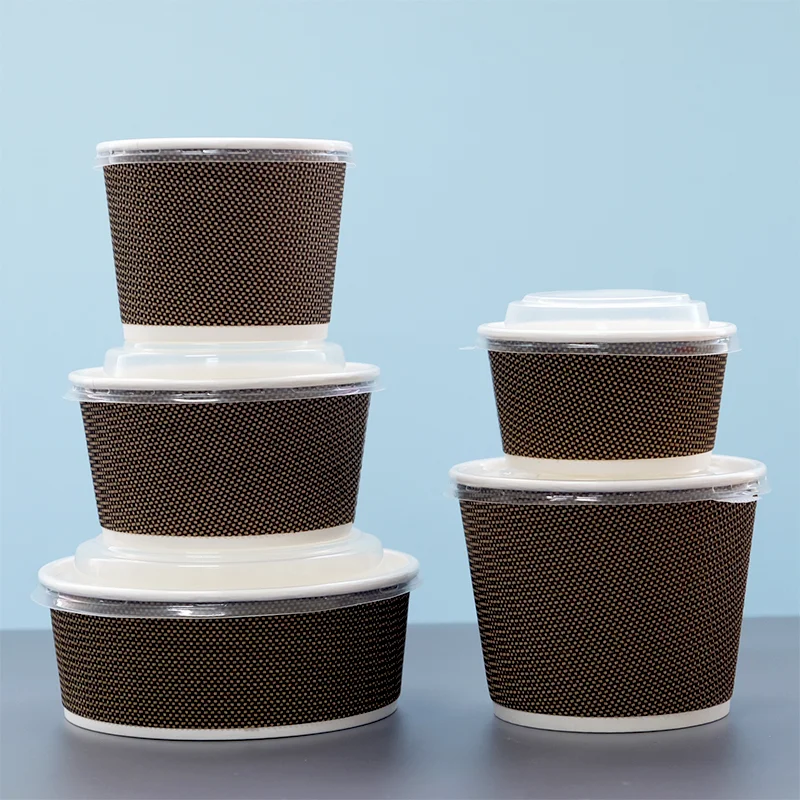 New Size 850ml Take Out Disposal Paper Bowl Craft Paper High Standard Greaseproof