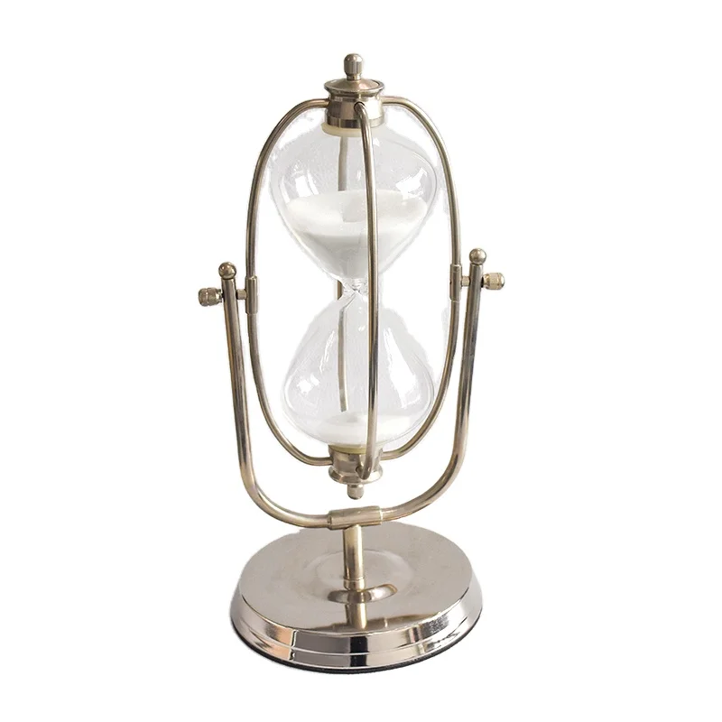 XINBAOHONG Rotating Brass Antique Hourglass Sand Timer Large Size 30/60 Minute For Desktop
