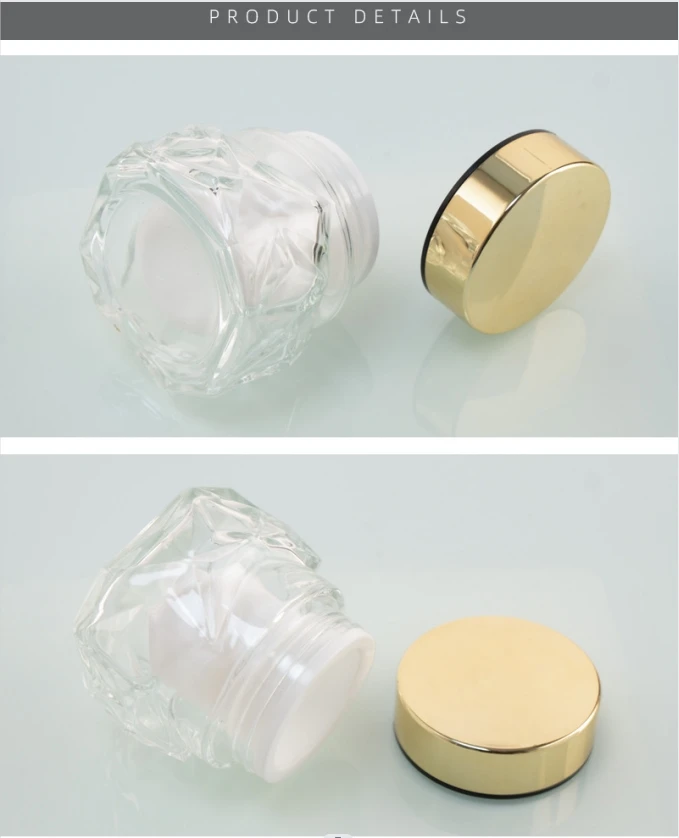 Factory Oem Luxury Cosmetic Glass Jars Suppliers With Box Clear  Cosmetic Lotion Containers Empty Cream Glass Jars