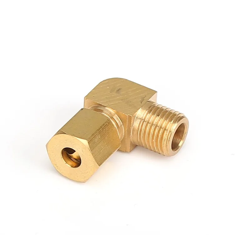 OEM Brass pipe fittings 90 degree Male union elbow compression fittings