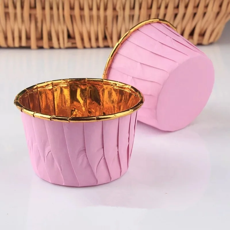 large cake cup gold baking dessert table disposable commercial high temperature muffin cup 50 pcs/ set