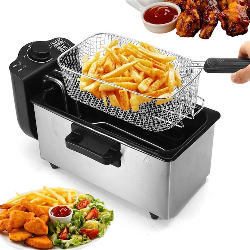 Deep Fryer Housing Fryer Adjustable Thermostat Removable Deep Frying Observation Window For Option