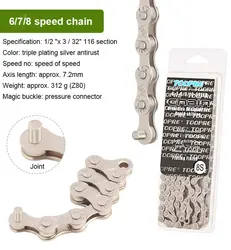 Mtb Bike Chain Mountain Road Single 6 7 8 9 10 11 Speed Velocidade MTB Chains 116L Silver Part Link Bicycle Accessories