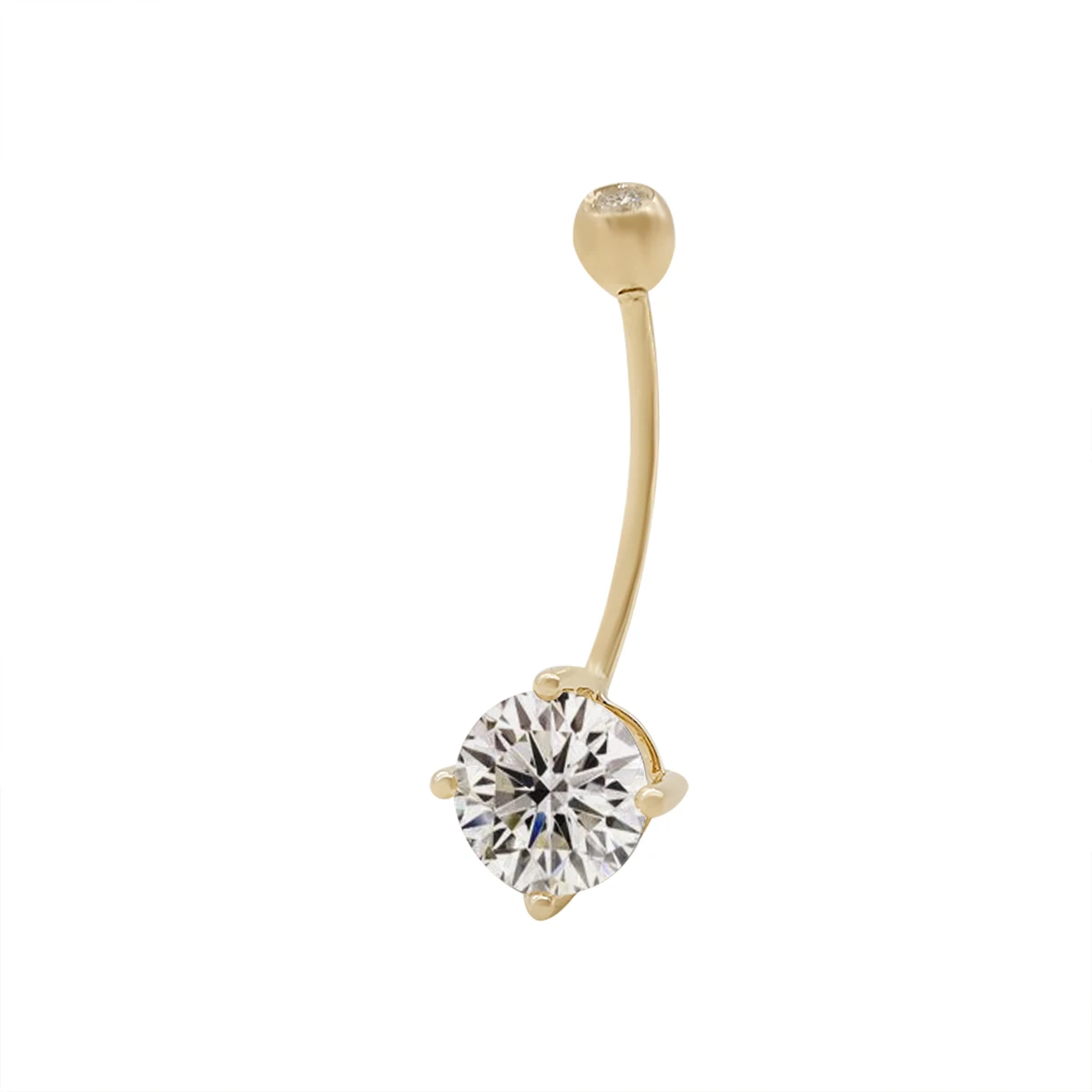 Хирургическая сталь живота кольца 14K чистого золота пупка Кольца пирсинг серьги-гвоздики с кристаллами Swarovski CZ Винт корпус кнопки ожерелья
