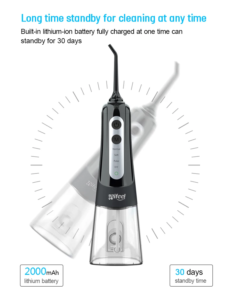 Unifeel  Portable Water flosser dental oral irrigator Ipx 7 Waterproof USB Rechargeable Dental Teeth Cleaner For Teeth 300ml