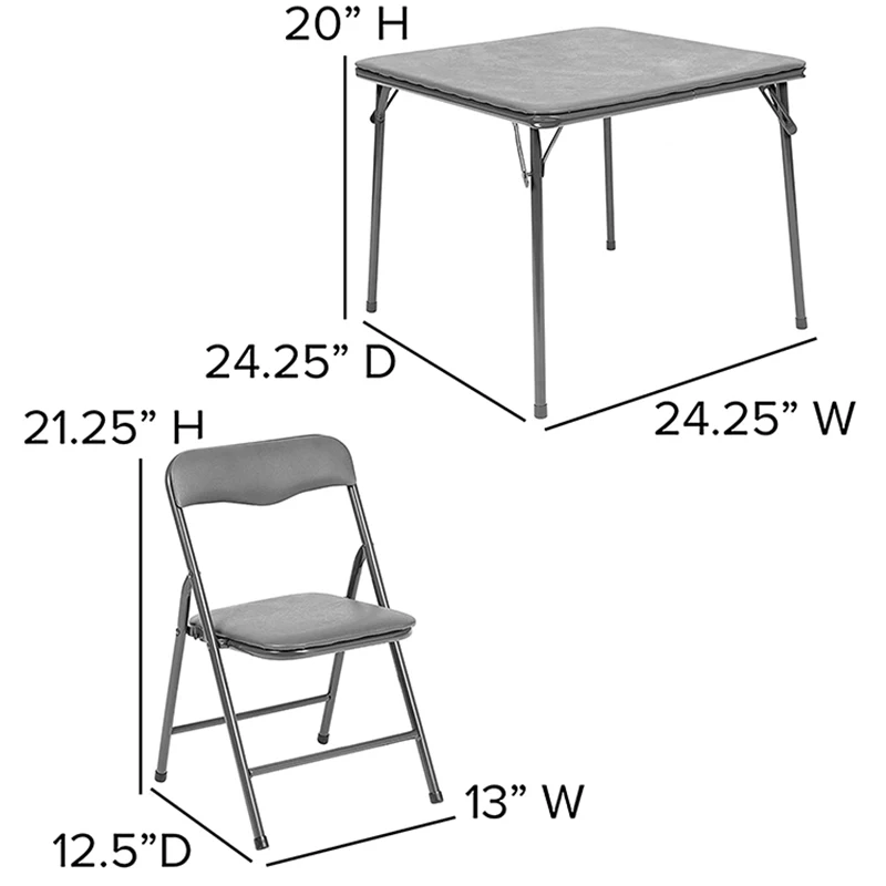 Table Chairs Set Card Table Folding Table 4 Sturdy Chairs Portable Dining Room 5 Piece Set