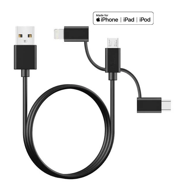 magnetic 3-in-1 data cable mobile phone charger type c micro usb 8 pin charging cable 3 in 1 usb cable mobile phone