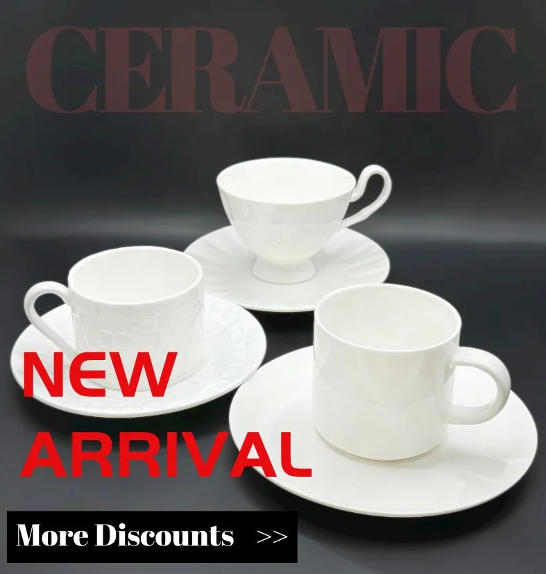 Porcelain espresso cup set design Arabic 6Pcs 90Ml espresso Ceramic Reusable Coffee Cups with Saucers Set