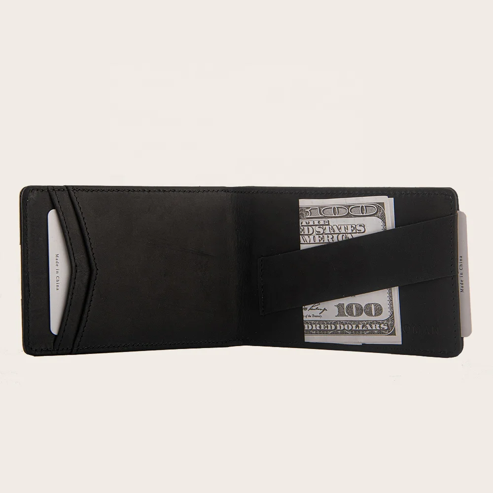 Genuine full grain cow leather wallet for men