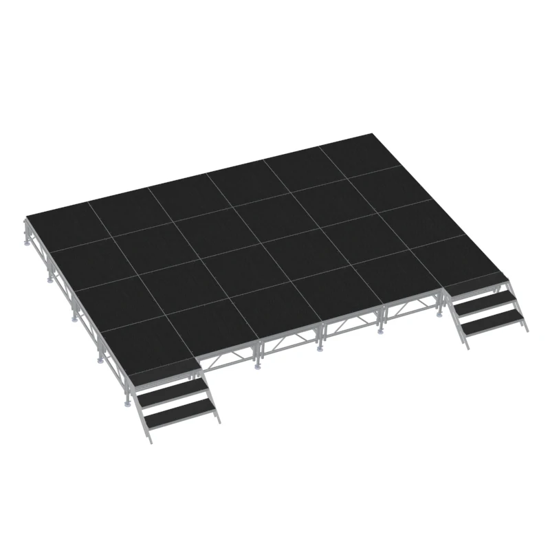 Aluminum 6061-T6 Event Stage Structure Portable Stage System Black Surface Platform Four Legs Aluminum Alloy Stage