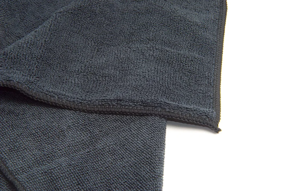 Microfiber Car Wash cloth black color microfibre cleaning rags  Premium Microfiber cleaning toalla  350GSM 16 in.x 16 in.