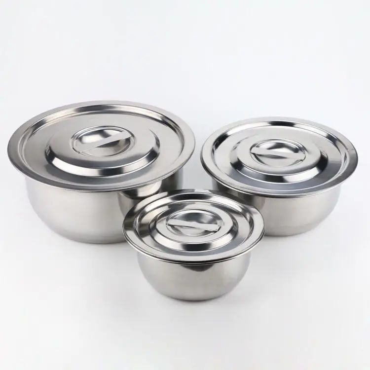 Thickened stainless steel cooking pot seasoning pot with lid five-piece set