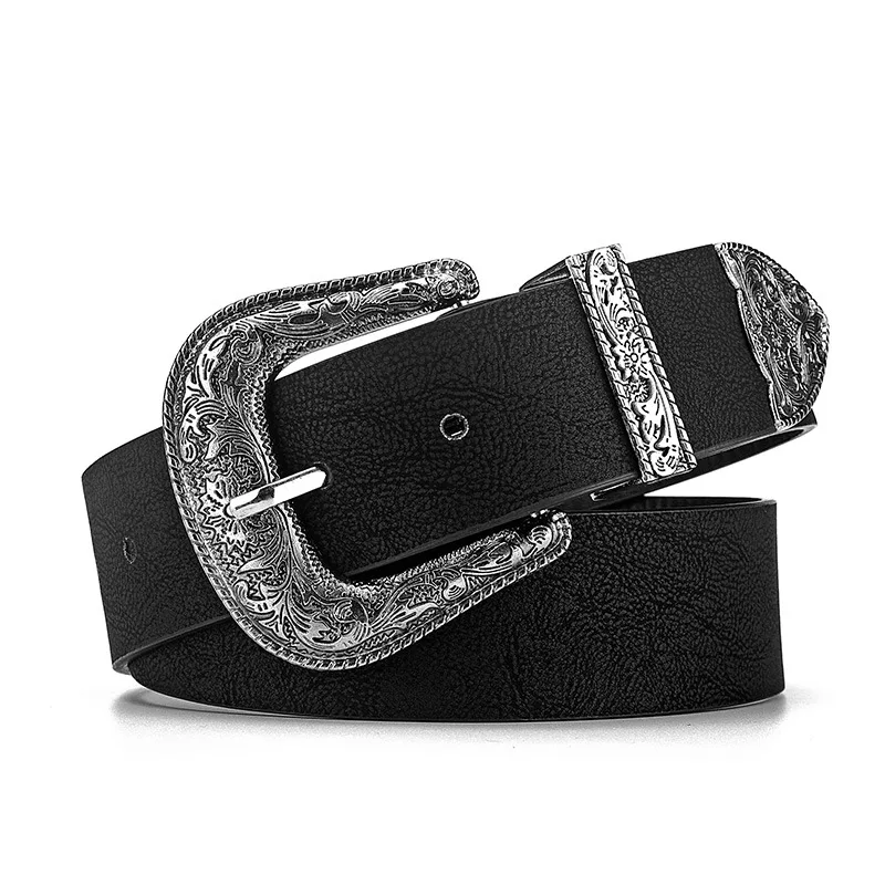 Wholesale children Fashion Casual  Cowboy Equestrian Stylish Pu Leather Belt Retro Vintage Buckle