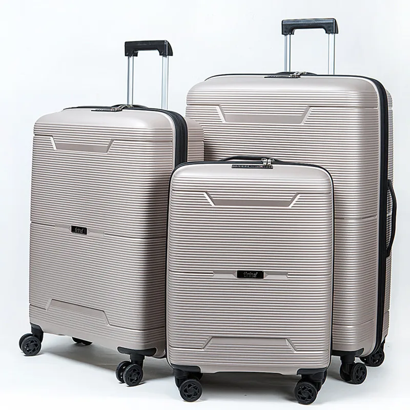 Factory New Design PP luggage with High Quality Spinner and Three Piece Travel  Suitcase