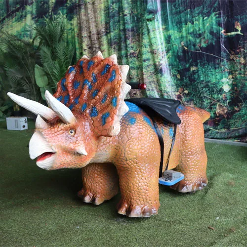 Mini Electric Dinosaur Ride for Kids Battery Motorized Metal Toy for Indoor & Adventure Park Use
