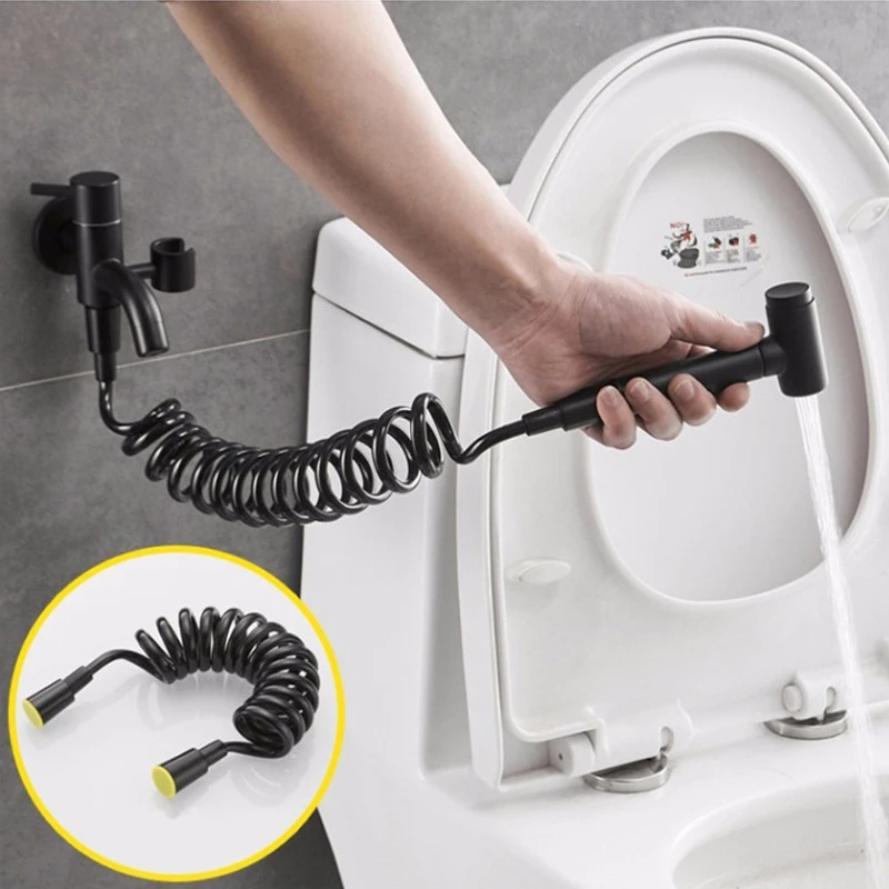 Black Handheld Toilet bidet sprayer set Kit Brass Hand Bidet faucet for Bathroom hand sprayer shower head self cleaning