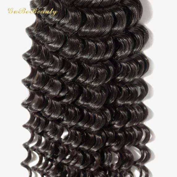 Gubebeauty wholesale human hair weave extensions 4*4 deep wave hair closure lace wigs 100% virgin human hair for black women