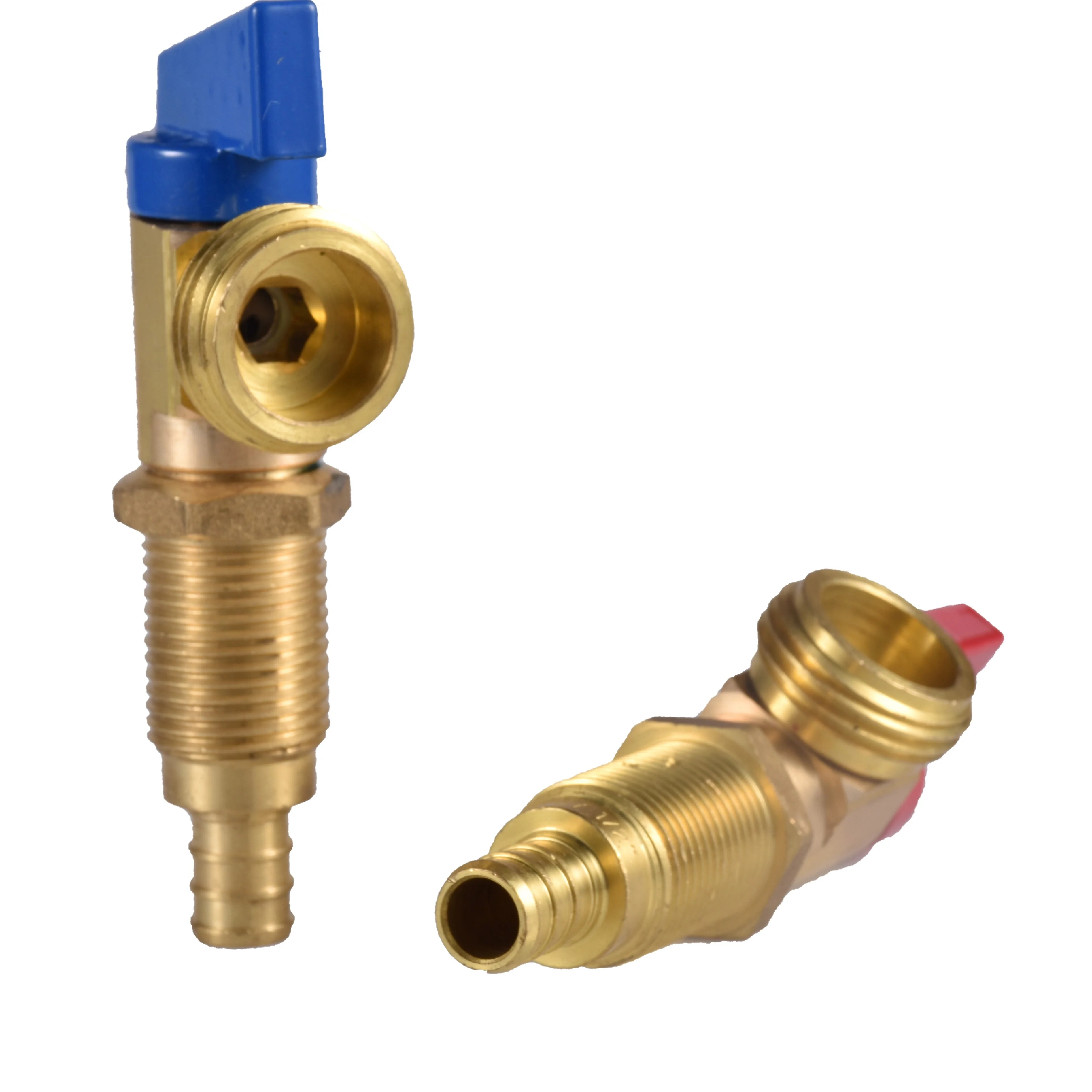 Обжимной шаровой кран 1/2 дюйма F1807 Pex x 3/4 дюйма MHT с синей холодной и красной ручкой для стиральной машины, кран для ванной комнаты