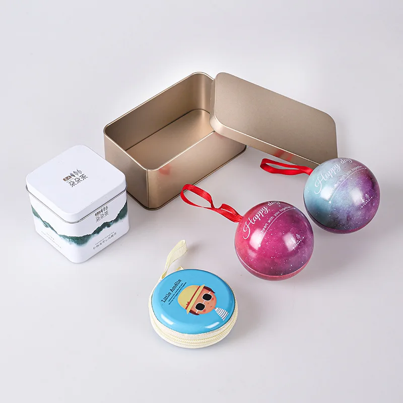 OEM Luxury Tinplate Sugar Tinbox Rectangular Sweet Tin Can Small Empty Iron Box For Kids Food Candy