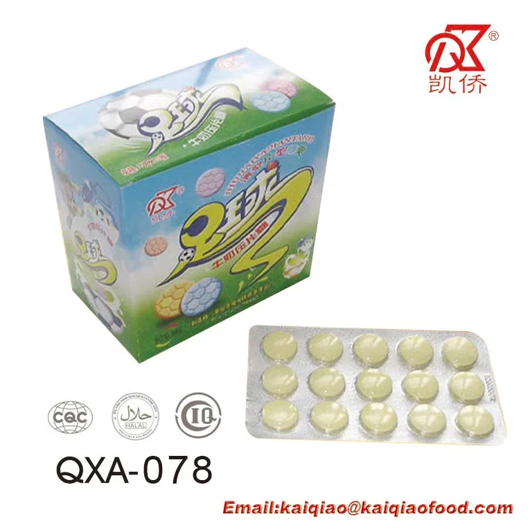 
15g Football Dry Milk Tablet Candy 