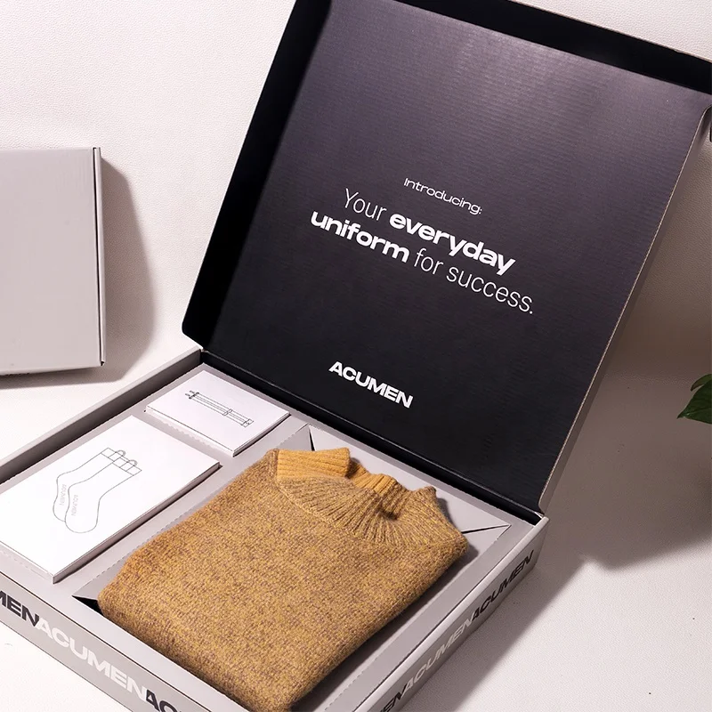 Custom Printing Logo Flat Gift Folding Corrugated Mailer Box For Express Clothes Uniform