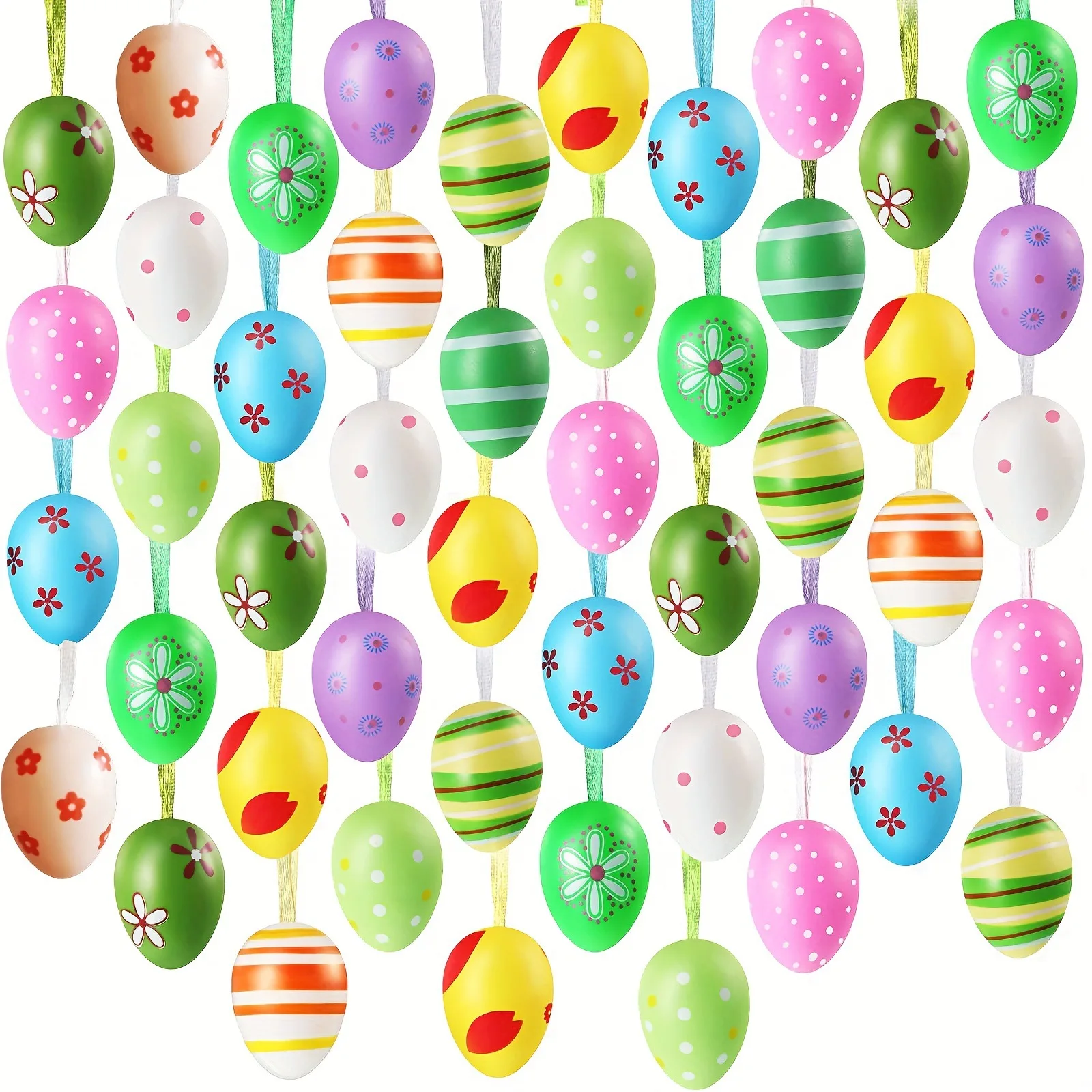 Easter Egg Pattern Party Decorations Factory Stocked Artificial Plastic Inflatable Eggs Home Wedding Hand-Painted Festive Appeal