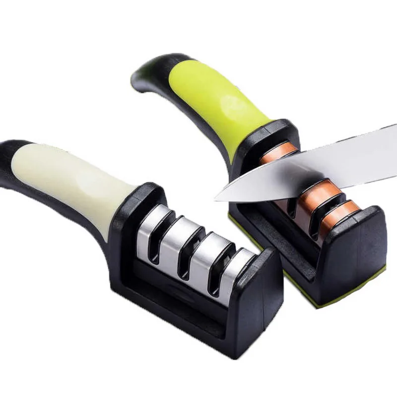 Warsun Kitchen Knife Sharpener Grinder 3 Materials Diamond Multifunctional Manual Mini Portable Size Knife Sharpener Machine