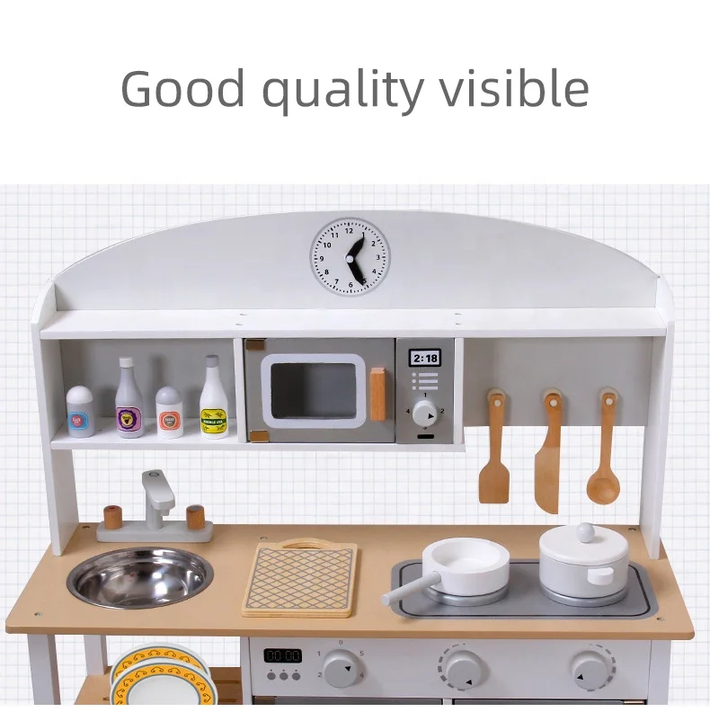 2022 новые шкафы из цельной древесины, детский игровой домик, игрушки, деревянные аксессуары, комплект для ролевых игр, деревянная кухня