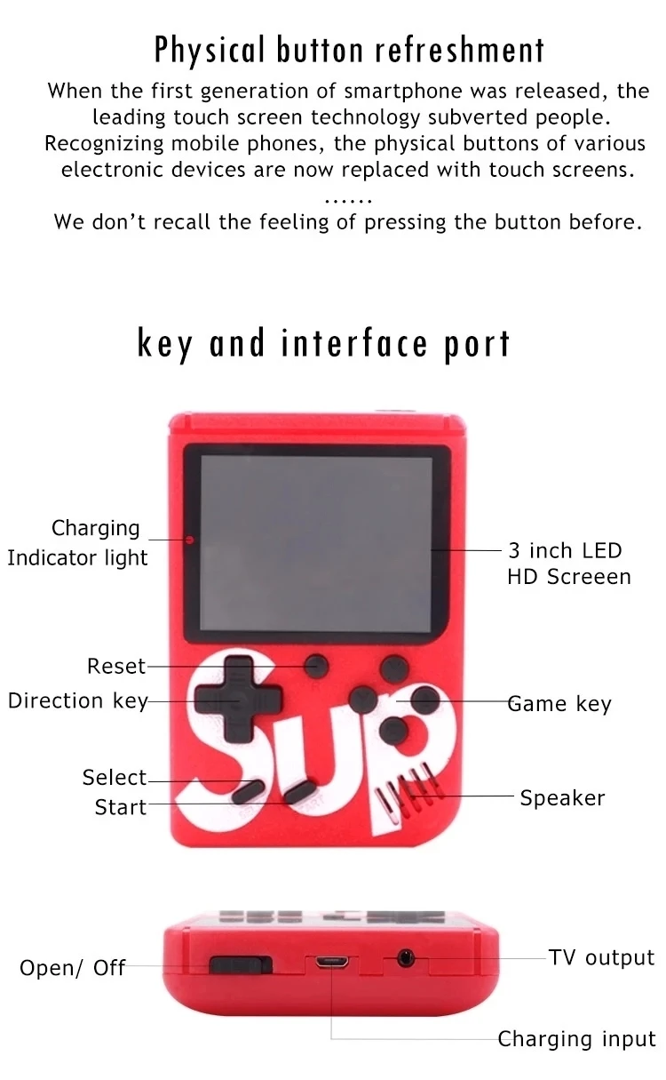 New Version 400 in 1 Sup Game Box Retro Double Player 400 Game Plus 8 Bit Classic Mini Game Consoles Wholesale for boy