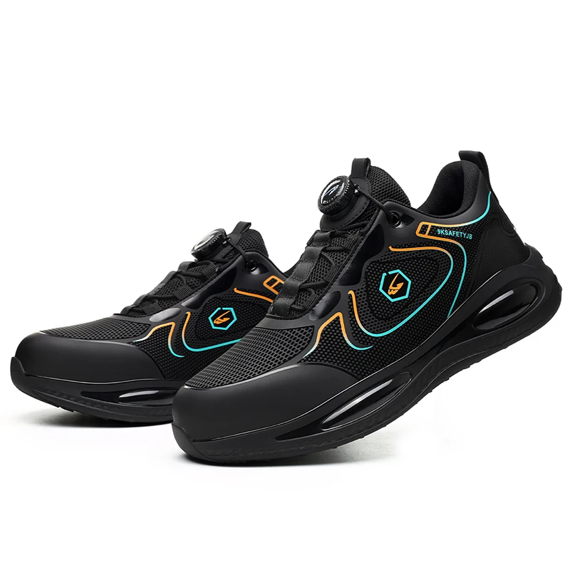 Wejump Steel Toe Adjustable Swivel Laces Safety Shoes Lightweight Work waterproof Non Slip Shoes